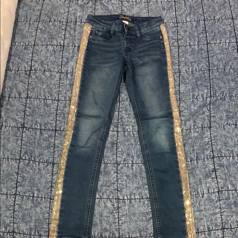 Blue jeans from Justice with gold sequins!!!